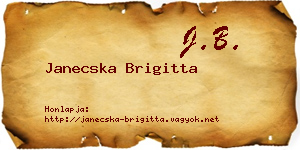 Janecska Brigitta névjegykártya
